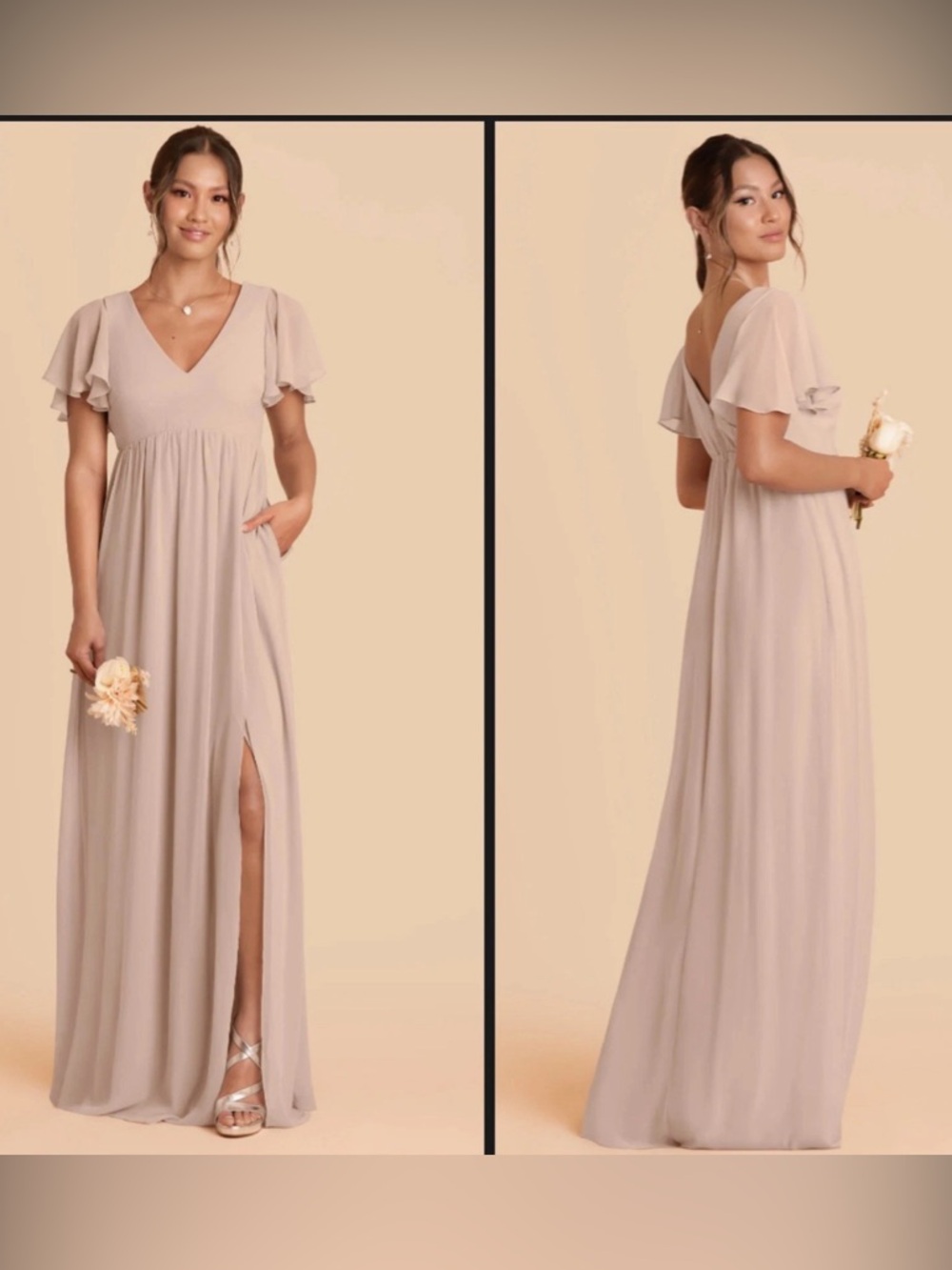 Birdy Grey Hannah Empire Dress
Chiffon Taupe Bridesmaids Formal Gown